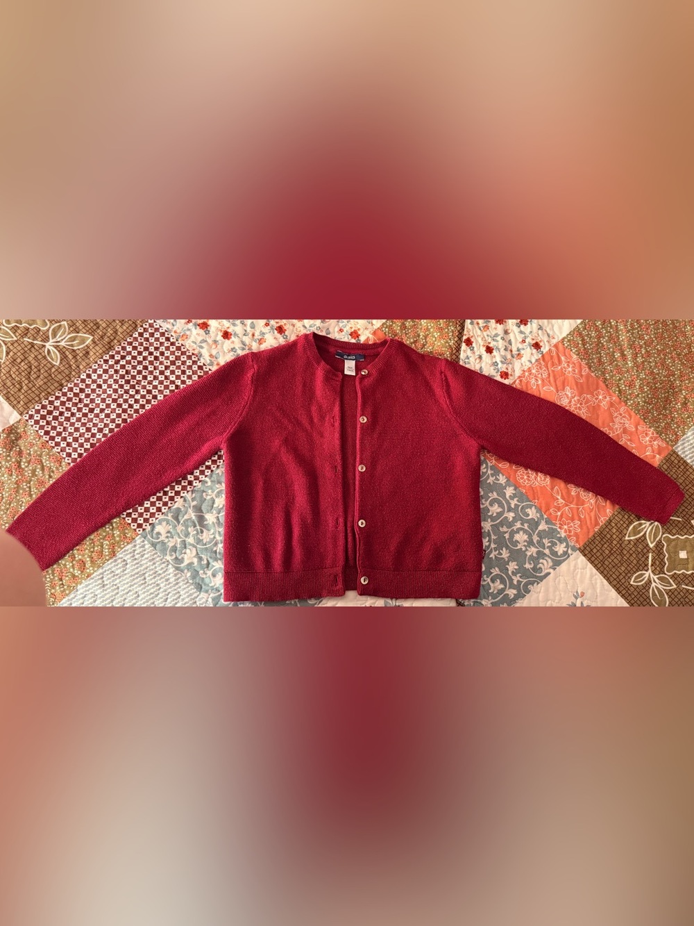Okaïdi Girls Shimmer Knit Cardigan Sweater Raspberry Pink Size 6Y 116cm